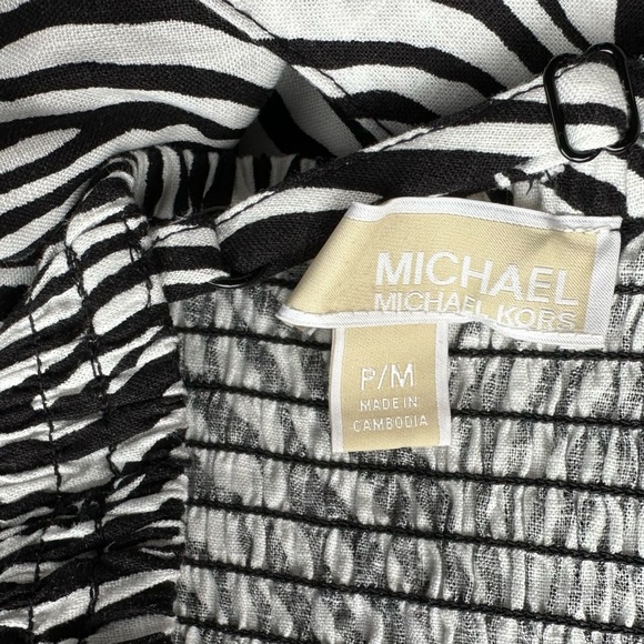 MICHAEL MICHAEL KORS Zebra-Print
Smocked Jumpsuit size Petite medium P/M MP PM - Picture 4 of 7